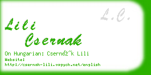 lili csernak business card